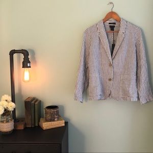 Tahari Linen Pinstripe Blazer